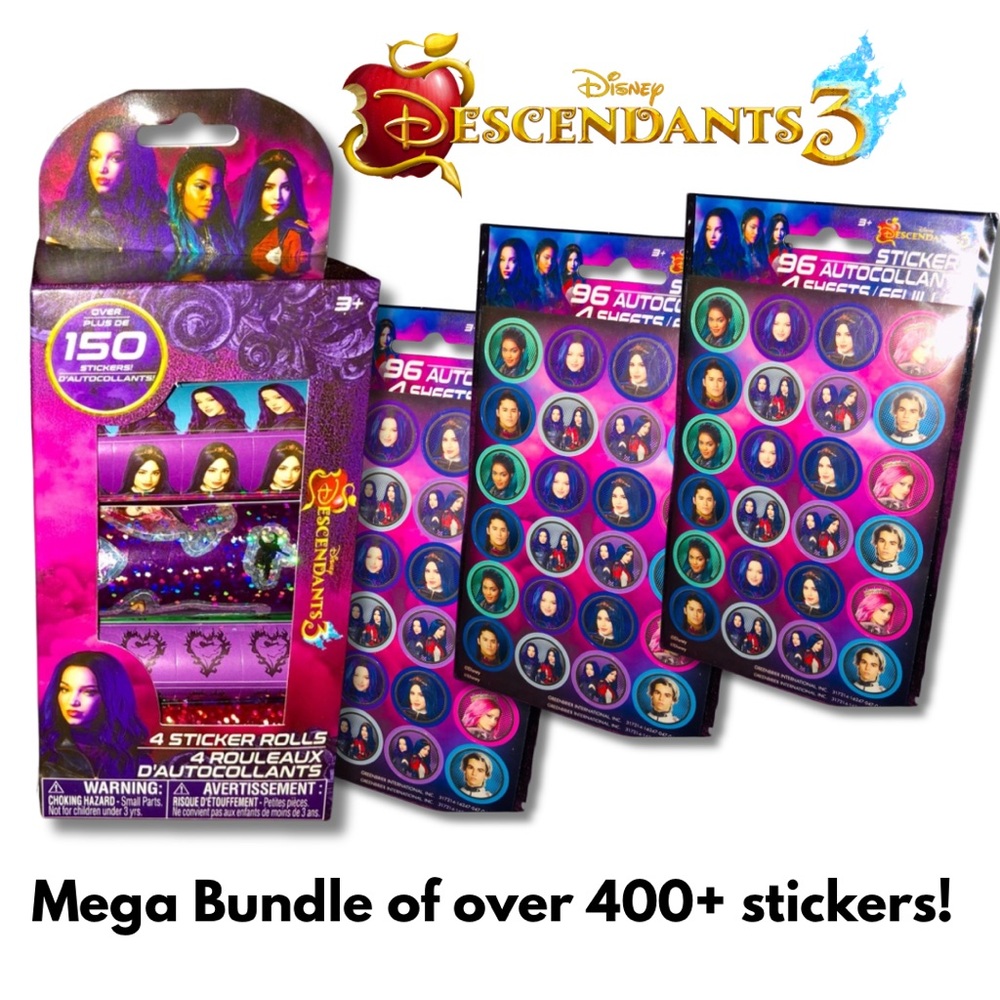 🍎🪄NWT Disney Descendants 3 MEGA Sticker Bundle